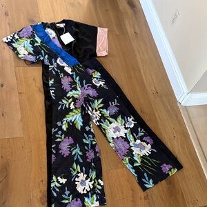 S/S faux wrap jumpsuit